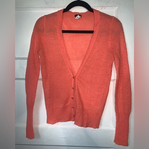 J. Crew orange cardigan with jewel‎ buttons size small